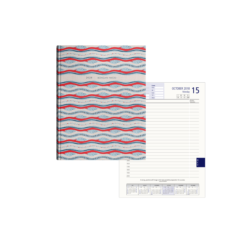 Picture of Red + Blue Pattern Diary A5 