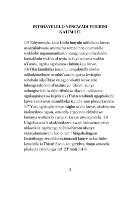 Show details for Book of 2 Timothy - Xhosa