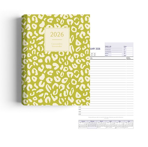 Show details for Leopard Lime Diary A4
