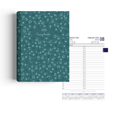 Show details for Ditsy Blue Diary A4