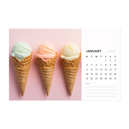 Show details for 2027 Desk Calendar - B - Standard Template