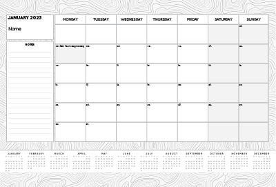 Picture of Topographic Desk Planner