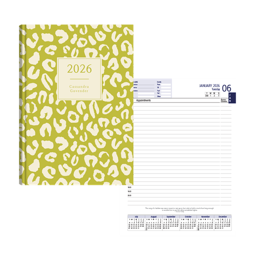 Show details for Leopard Lime Diary A5 