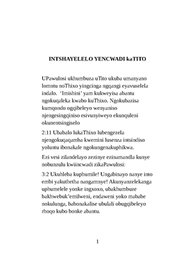Show details for Book of Titus - Xhosa