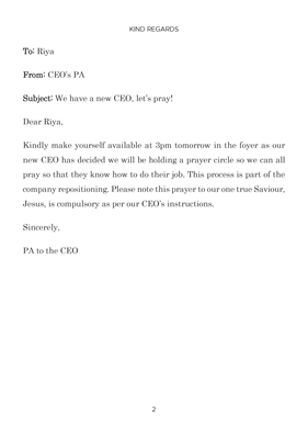 Show details for Kind Regards?