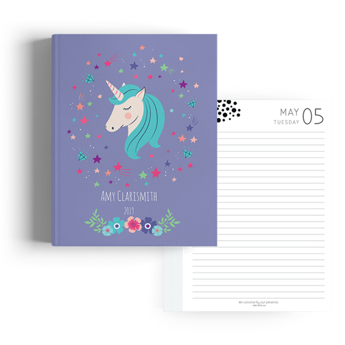 Picture of Unicorn A5 Hard Cover Student Diary